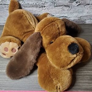 Balloon Club‎ Brown Plush 18" Stuffed Puppy Dog Floppy Ears Laying Stitched Paws